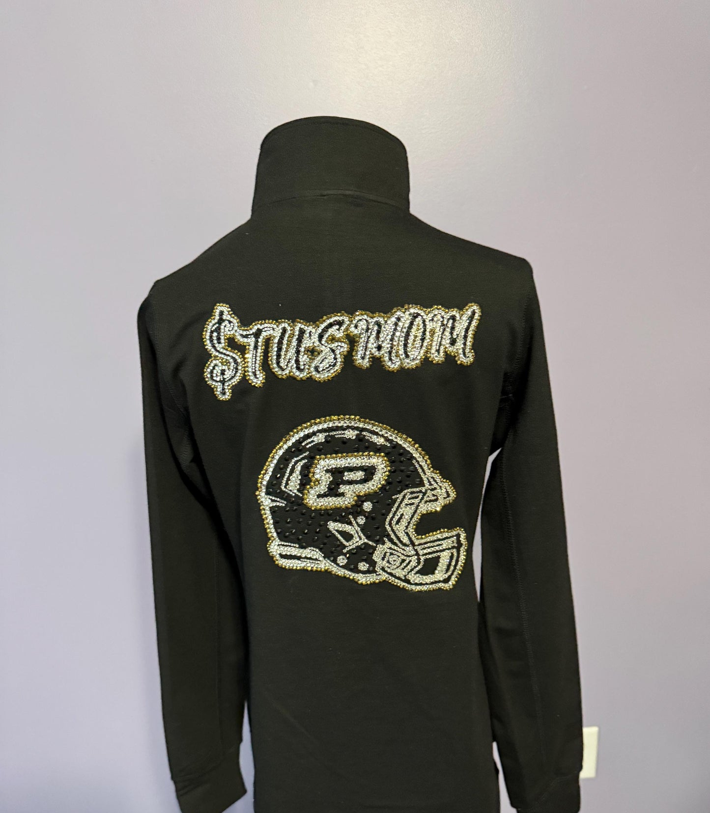 Rhinestoned Custom Quarter-Zip Jacket