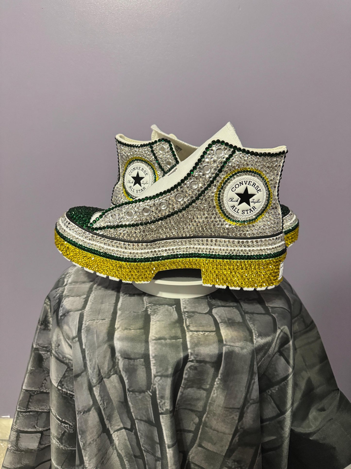 Rhinestone Platform Sneakers Customized Wedding Birthday Prom Pageant