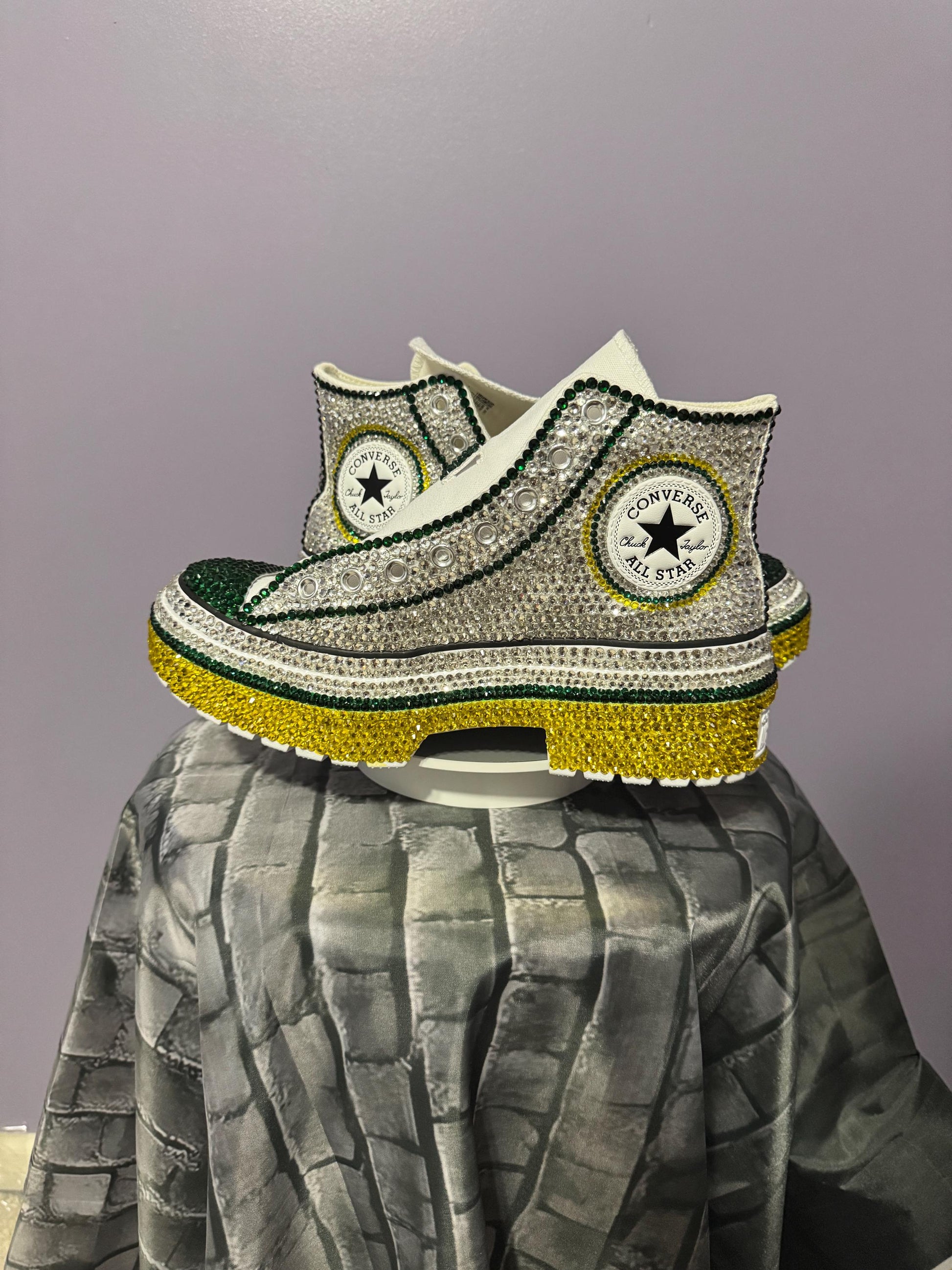 Rhinestone Platform Sneakers Customized Wedding Birthday Prom Pageant