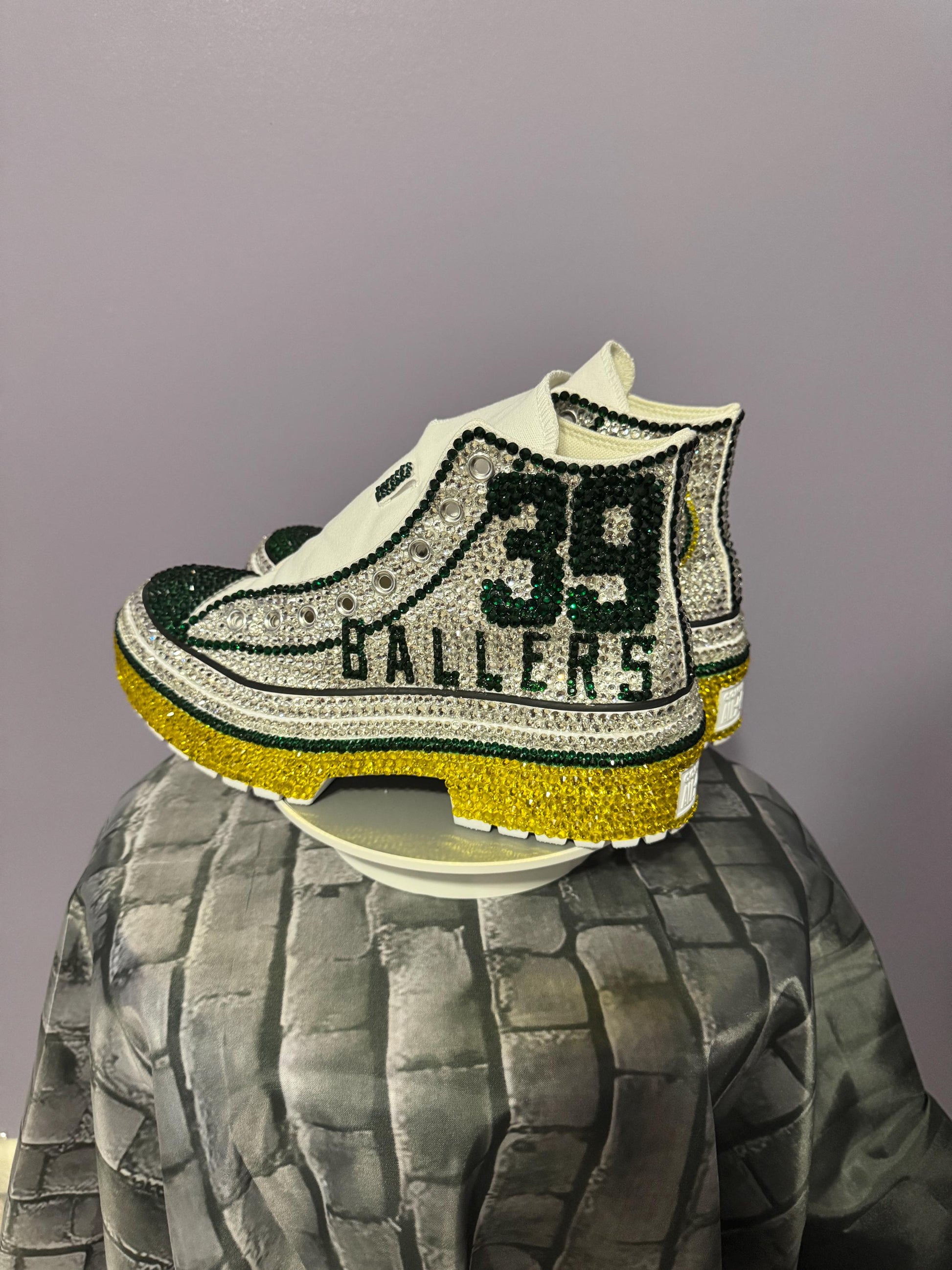 Rhinestone Platform Sneakers Customized Wedding Birthday Prom Pageant