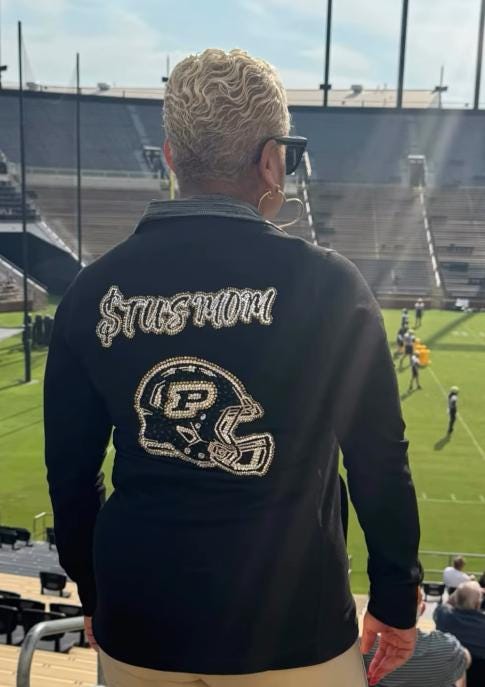 Rhinestoned Custom Quarter-Zip Jacket