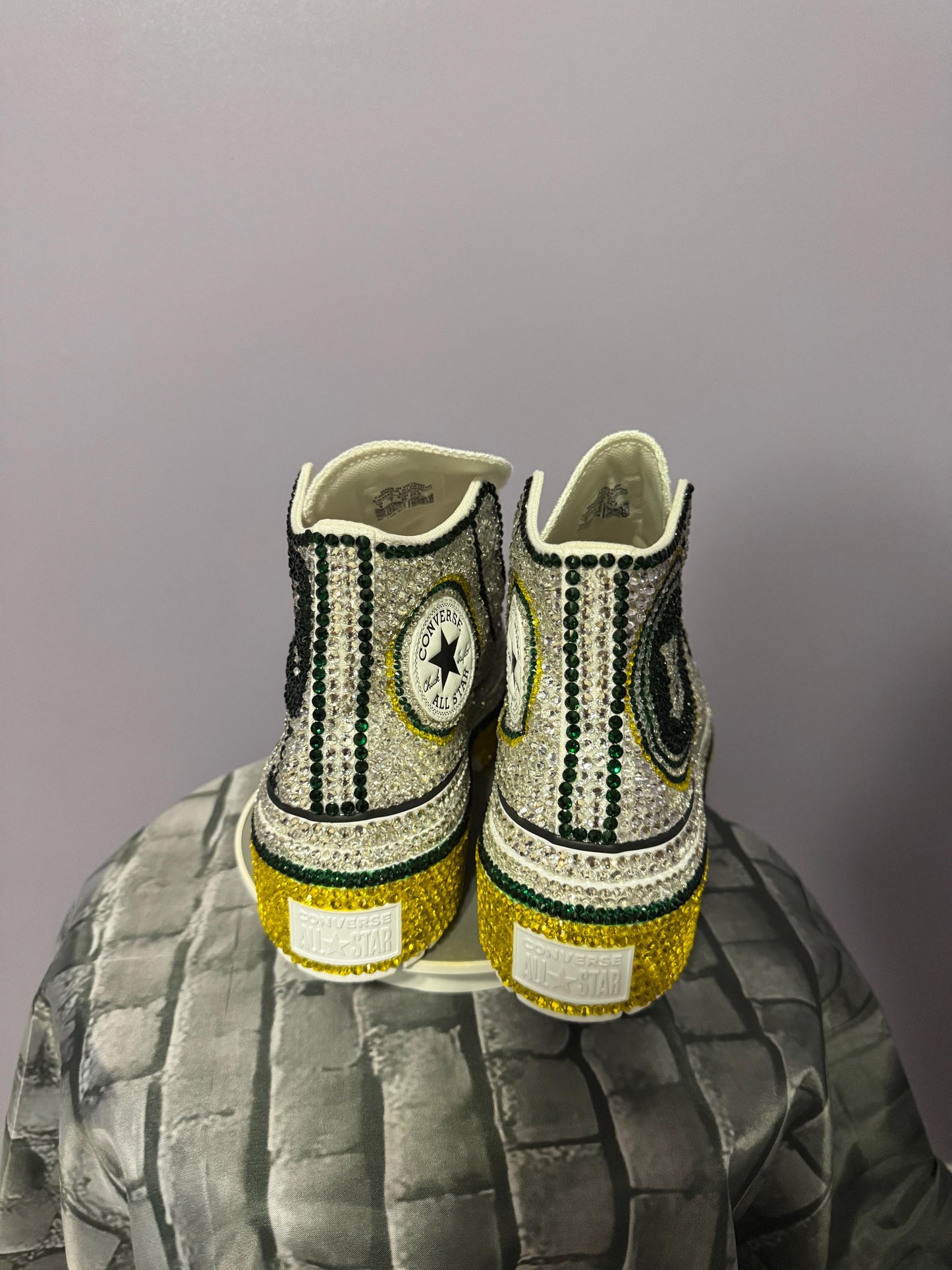 Rhinestone Platform Sneakers Customized Wedding Birthday Prom Pageant