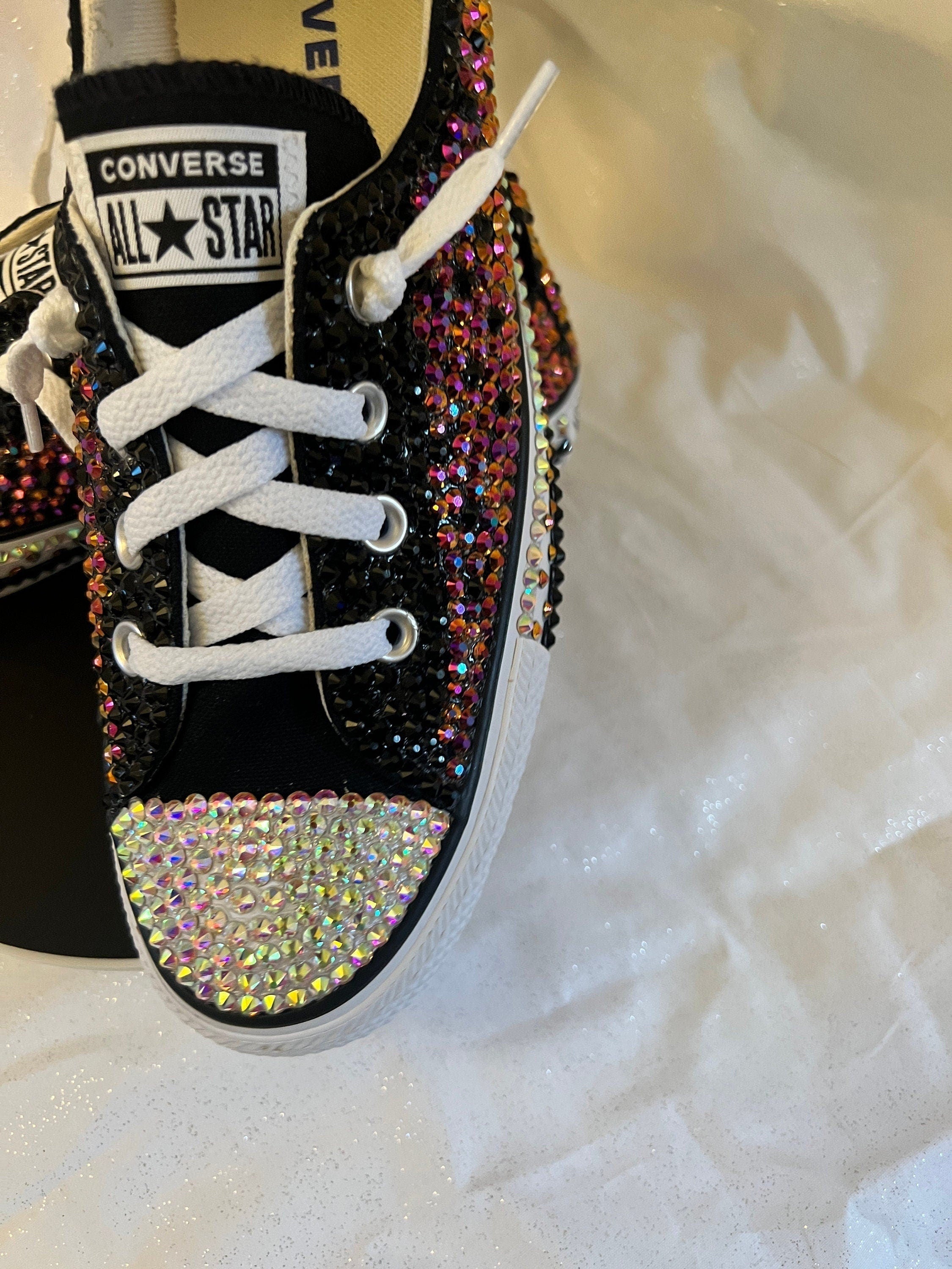 Black rhinestone converse hotsell