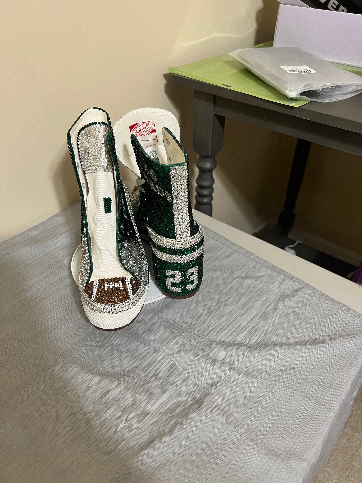 Rhinestone Platform Sneakers Customized Wedding Birthday Prom Pageant